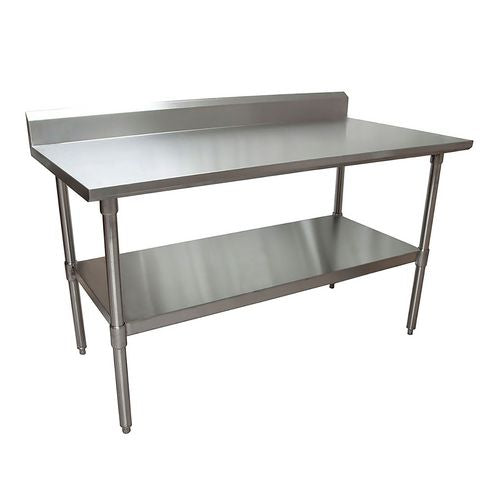 Image of BK Resources 2VTR5-6030 Stainless Steel 5" Riser Top Tables, 60w x 30d x 39.75h, Silver, 2/Pallet