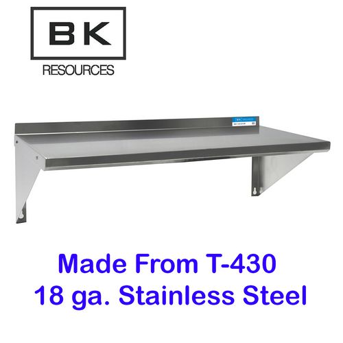 Image of BK Resources 2WSE-1624 Stainless Steel Economy Overshelf, 24w x 16d x 11.5h, Stainless Steel, Silver, 2/Pallet