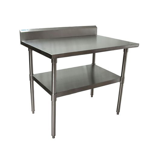 Image of BK Resources 2VTR5-4830 Stainless Steel 5" Riser Top Tables, 48w x 30d x 39.75h, Silver, 2/Pallet