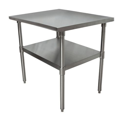 Image of BK Resources 2VT-2424 Stainless Steel Flat Top Work Tables, 24w x 24d x 36h, Silver, 2/Pallet