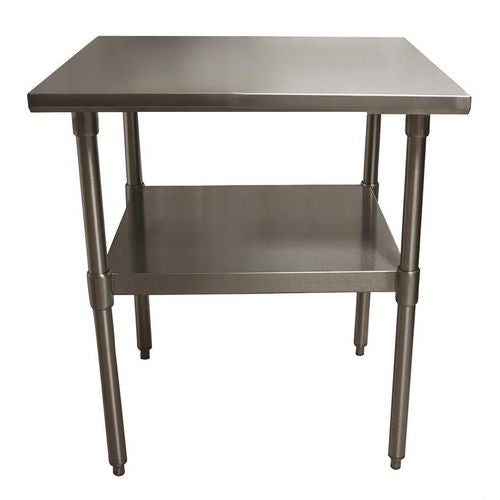 Image of BK Resources 2VT-2424 Stainless Steel Flat Top Work Tables, 24w x 24d x 36h, Silver, 2/Pallet