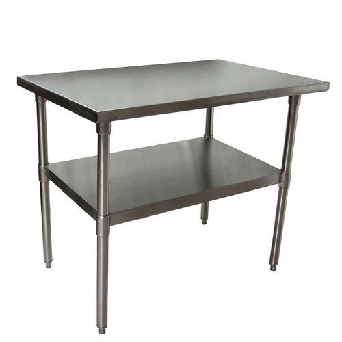 Image of BK Resources 2VT-4824 Stainless Steel Flat Top Work Tables, 48w x 24d x 36h, Silver, 2/Pallet
