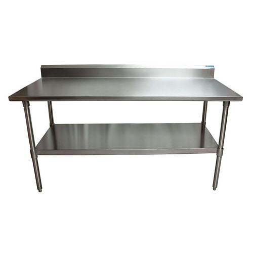 Image of BK Resources 2VTR5-7230 Stainless Steel 5" Riser Top Tables, 72w x 30d x 39.75h, Silver, 2/Pallet