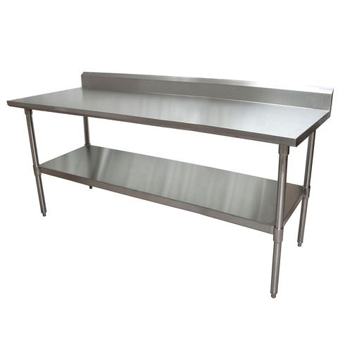 Image of BK Resources 2VTR5-7230 Stainless Steel 5" Riser Top Tables, 72w x 30d x 39.75h, Silver, 2/Pallet