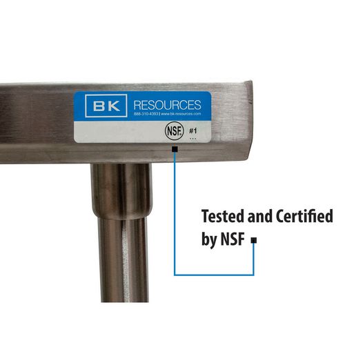 Image of BK Resources 2VTR5-6030 Stainless Steel 5" Riser Top Tables, 60w x 30d x 39.75h, Silver, 2/Pallet