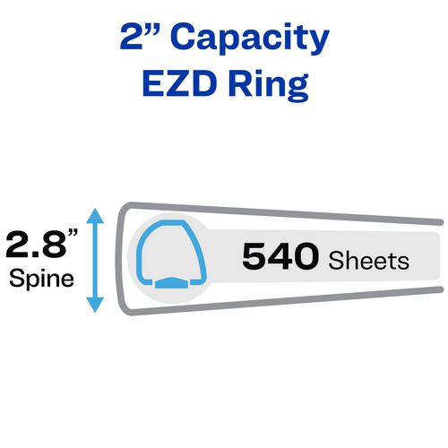 Image of Avery® 79777 Heavy-Duty View Binder with DuraHinge and One Touch EZD Rings, 3 Rings, 2" Capacity, 11 x 8.5, Purple, 6/Carton