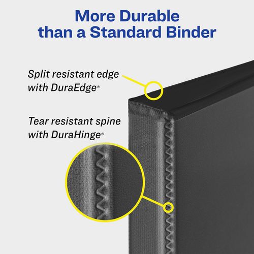 Image of Avery® 79809 Heavy-Duty View Binder with DuraHinge and One Touch EZD Rings, 3 Rings, 1" Capacity, 11 x 8.5, Navy Blue, 12/Carton