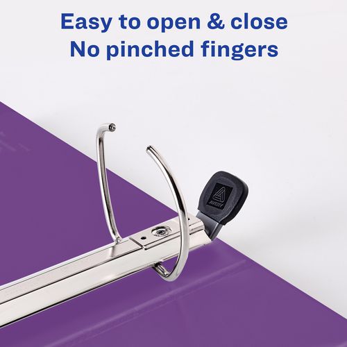 Image of Avery® 79777 Heavy-Duty View Binder with DuraHinge and One Touch EZD Rings, 3 Rings, 2" Capacity, 11 x 8.5, Purple, 6/Carton