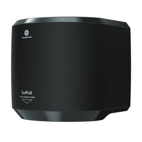 Image of Georgia Pacific® Professional 58201B SofPull CenterPull Hand Towel Dispenser, 10.13 x 10.58 x 11.33, Black