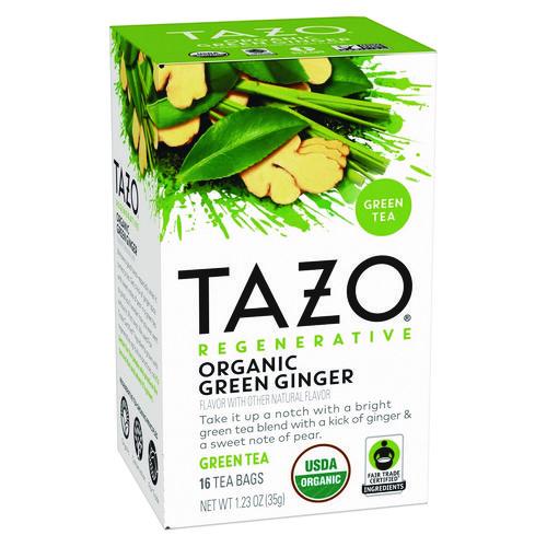 Image of Tazo® 10794522003560 Tea Bags, Organic Green Ginger, 16/Box, 6 Boxes/Carton