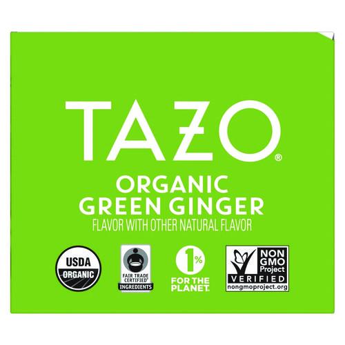 Image of Tazo® 10794522003560 Tea Bags, Organic Green Ginger, 16/Box, 6 Boxes/Carton
