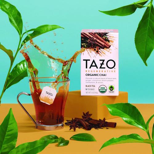 Image of Tazo® 10794522003058 Tea Bags, Organic Chai, 16/Box, 6 Boxes/Carton