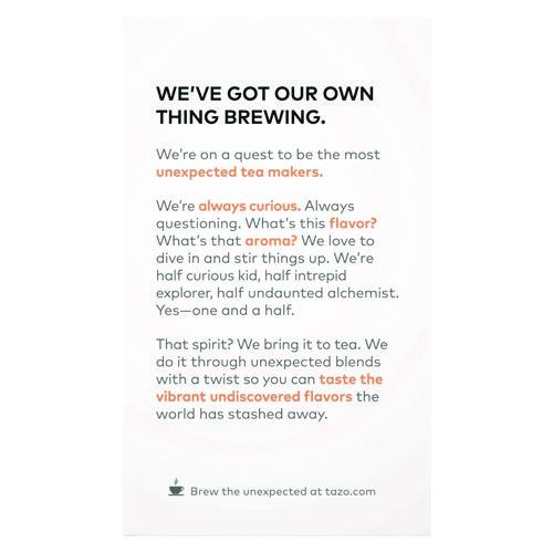 Image of Tazo® 30794522200345 Tea Bags, Wild Sweet Orange, 20/Box, 6 Boxes/Carton