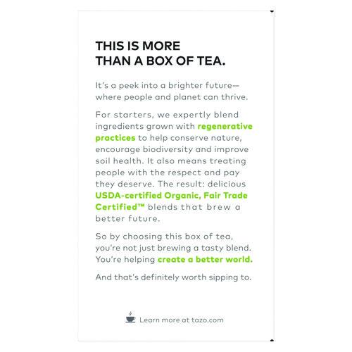 Image of Tazo® 10794522003560 Tea Bags, Organic Green Ginger, 16/Box, 6 Boxes/Carton