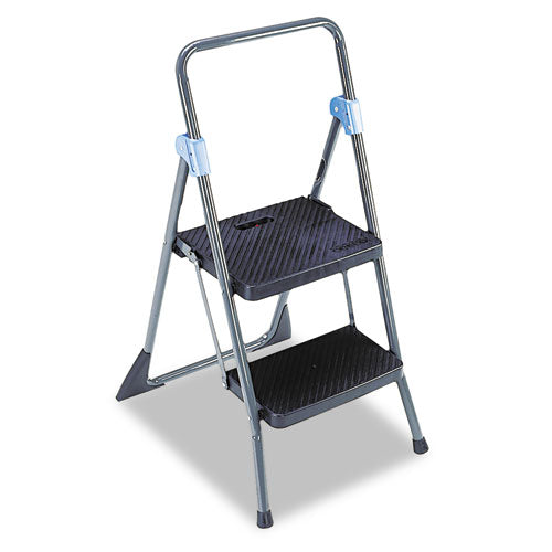 Image of Cosco® 11829GGB Commercial 2-Step Folding Stool, 300 lb Capacity, 20.5 x 24.75 x 39.5, Gray
