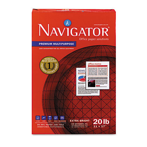 Image of Navigator® NMP1720 Premium Multipurpose Copy Paper, 97 Bright, 20 Lb Bond Weight, 11 X 17, White, 500 Sheets/ream, 5 Reams/carton