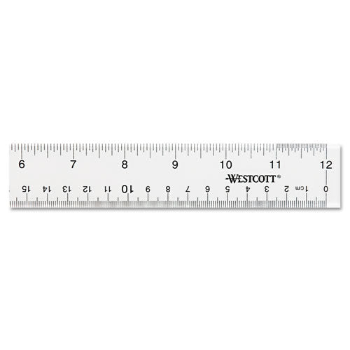 Image of Westcott® 10562 Clear Flexible Acrylic Ruler, Standard/metric, 12" Long, Clear