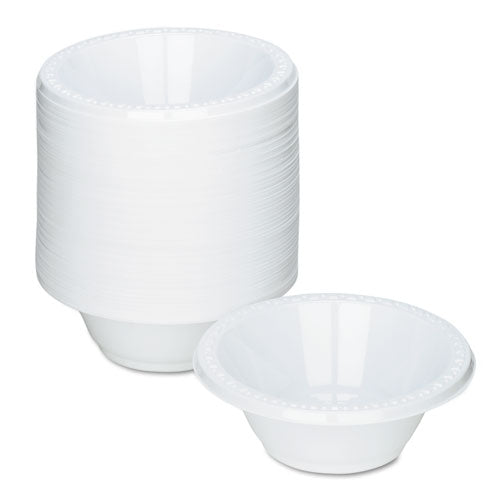 Image of Tablemate® 12244WH Plastic Dinnerware, Bowl, 12 oz, White, 125/Pack