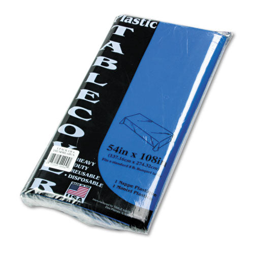 Image of Tablemate® 549BL Table Set Rectangular Table Cover, Heavyweight Plastic, 54" X 108", Blue, 6/pack