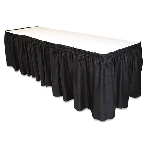 Image of Tablemate® LS2914-BK Table Set Linen-Like Table Skirting, Polyester, 29" X 14 Ft, Black