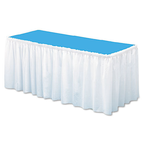 Image of Tablemate® LS2914WH Table Set Linen-Like Table Skirting, Polyester, 29" X 14 Ft, White
