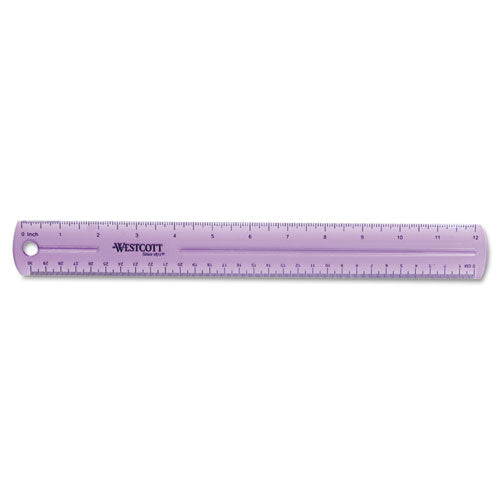 Image of Westcott® 12975 12" Jewel Colored Ruler, Standard/metric, Plastic
