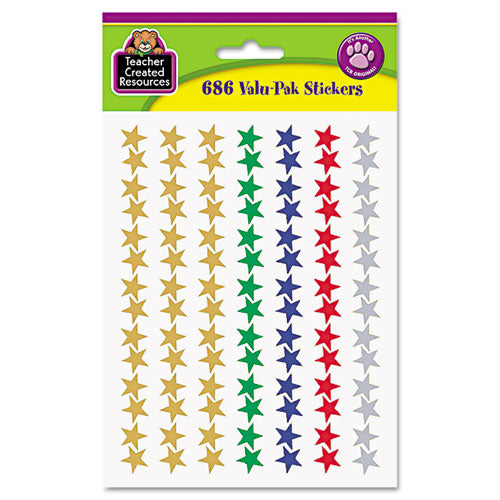 Image of Teacher Created Resources TCR6644 Sticker Valu-Pak, Foil Stars, 686/pack