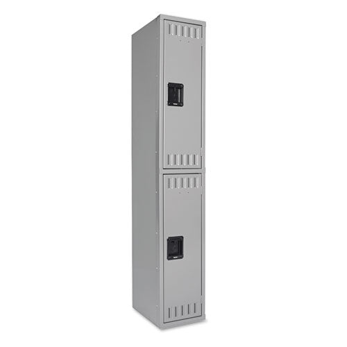 Image of Tennsco DTS-121836-A-MGY Double Tier Locker, Single Stack, 12w X 18d X 72h, Medium Gray
