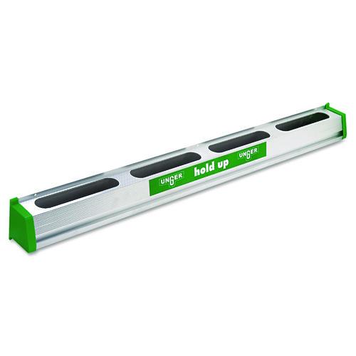 Image of Unger® HU900 Hold Up Aluminum Tool Rack, 36w X 3.5d X 3.5h, Aluminum/green