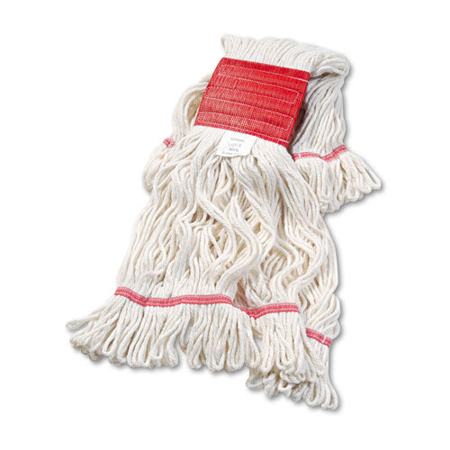 Image of Boardwalk® BWK503WHCT Super Loop Wet Mop Head, Cotton/synthetic Fiber, 5" Headband, Large Size, White, 12/carton