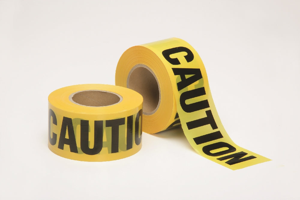Image of SKILCRAFT® Barricade Tape, Caution, Economy Grade, 2mil thick, Yellow, Case of 12 Rolls