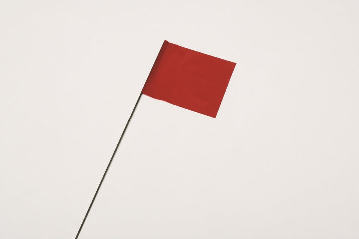 Image of SKILCRAFT® Wire Staff Marking Flags, 2-1/2" x 3-1/2", Red
