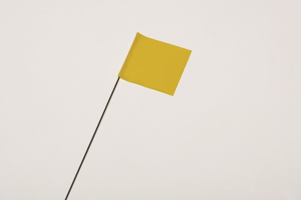 Image of SKILCRAFT® Wire Staff Marking Flags, 2-1/2" x 3-1/2", Yellow
