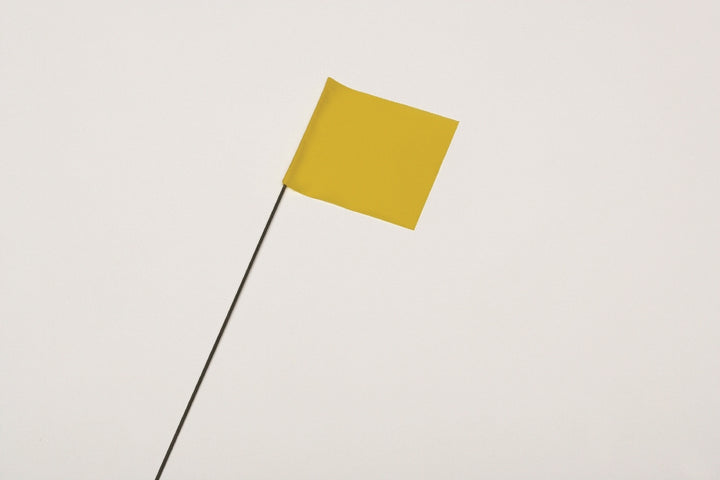 Image of SKILCRAFT® Wire Staff Marking Flags, 2-1/2" x 3-1/2", Yellow