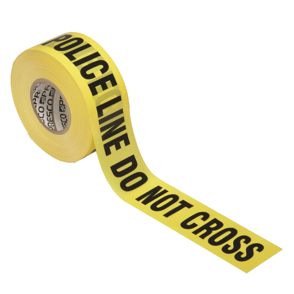 Image of SKILCRAFT® Barricade Tape, Police Line Do Not Cross, Premium Grade, 3mil thick, Yellow, Case of 12 Rolls