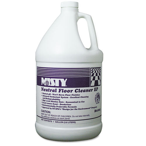 Image of Misty® 1033704 Neutral Floor Cleaner Ep, Lemon, 1 Gal Bottle