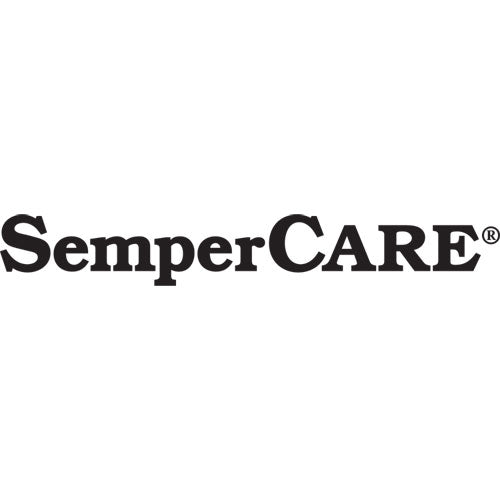 Image of SemperCare® SCVNP103 Stretch Vinyl Examination Gloves, Powder-Free, Medium, 5 mil Thick, 9.45" Long, Cream, 100/Box