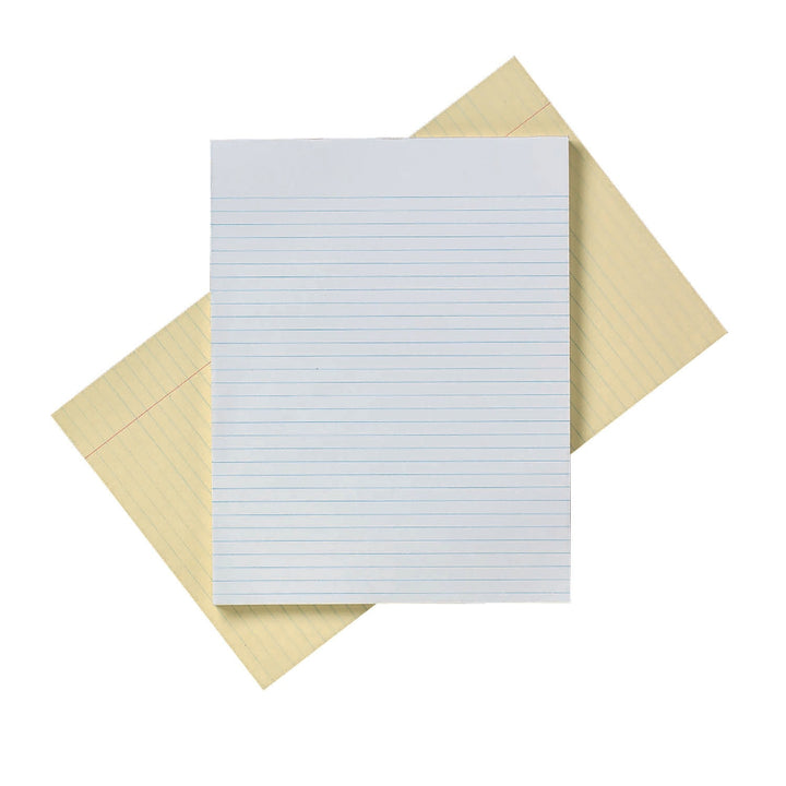 Image of SKILCRAFT® Writing Paper Pad, Glue Bound Top, Legal Rule, 100 Sheets, Letter 8-1/2" x 11-3/4" - No Margin, Canary