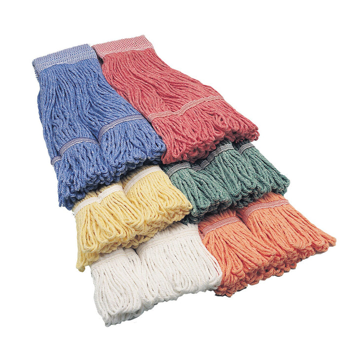 Image of SKILCRAFT® Inhibitor™ Inhibitor Anti-Microbial Looped-End Wet Mop Head, 20 oz, Red, 1 Each